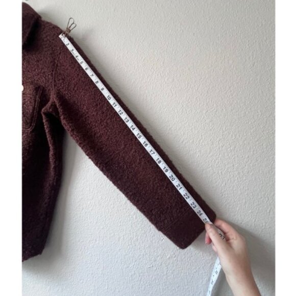 NWT Express Brown Teddy Jacket – Size Small – Faux Fur w/ Gold Button Details - Picture 7 of 9